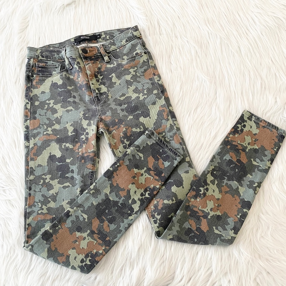Hudson Barbara Super Skinny Camo Jeans - Picture 1 of 5